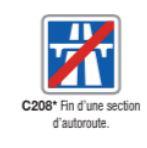 Panneau de signalisation d'indication  type c208*_0