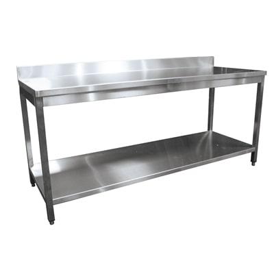 Table démontable adossée tout inox - 1600x700x850 mm - BUD-DCTAE167_0