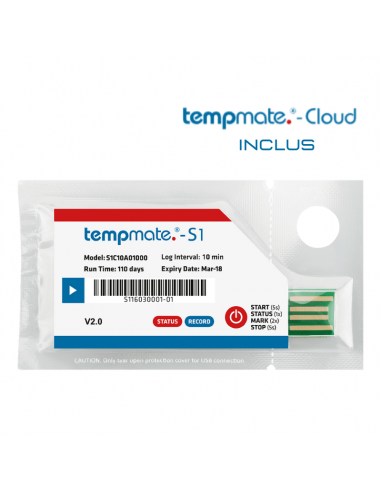 TEMPMATE S1 - Enregistreur de température USB à usage unique - 110 jours d'enregistrement - Conforme BPD et EN12830_0