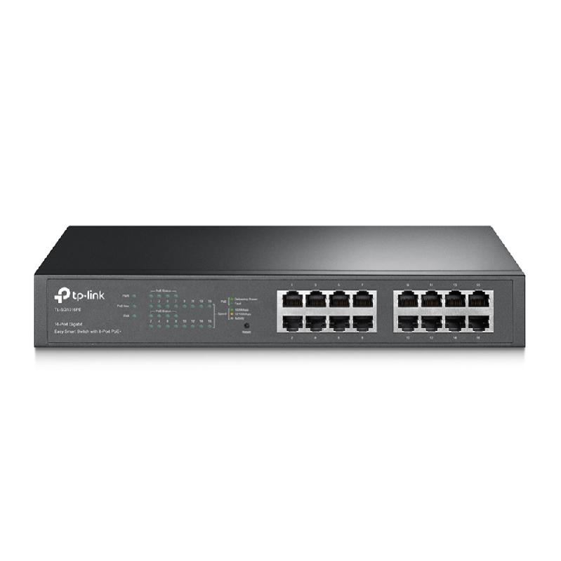 TP-LINK TL-SG1016PE commutateur réseau Géré Gigabit Ethernet (10/100/1000) Noir Connexion Ethernet, supportant l'alimentation via ce port (PoE)_0