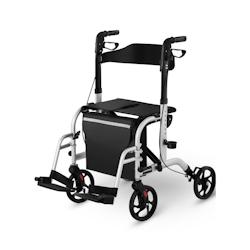 Uniprodo - Uniprodo Déambulateur Rollator Ambulateur Aide À La Marche Marchette UNI_ROLL_03 2in1 (4 Roues, Pliable, Siège, Dossier, - 4250928671783_0