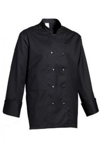 Veste de cuisine noire - manches longues - confortable et résistante - tailles XS à 4XL_0
