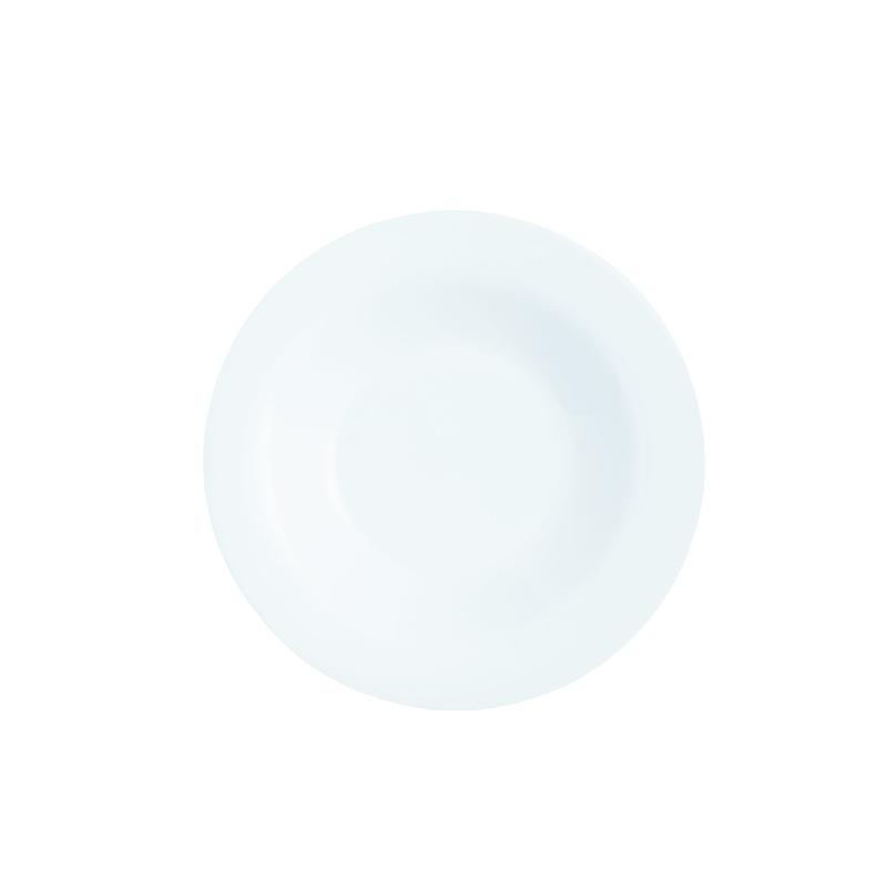 ASSIETTE CREUSE ROND BLANC VERRE Ø 22 CM INTENSITY WHITE ARCOROC
