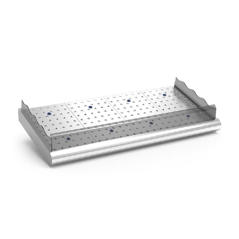 Étal à poisson inox à poser - L 2 m - P074442 - Protection alimentaire et plateaux perforés_0