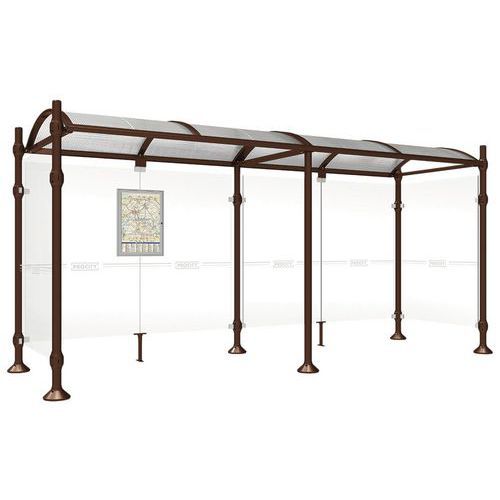 ABRI BUS PROVINCE 5 M 2 BARDAGES LAT. INOX MARRON 8017 - PROCITY