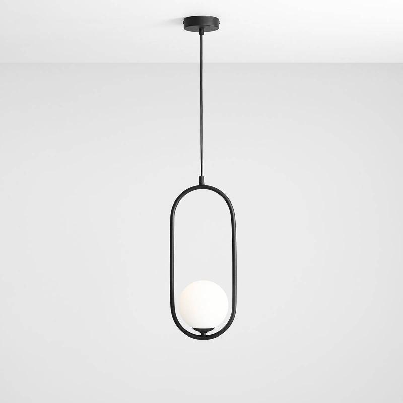 ALDEX SUSPENSION DIONE, À 1 LAMPE, NOIR/BLANC
