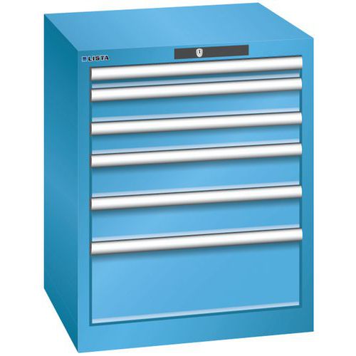 ARMOIRE BLEU CLAIR 564X572X700 AVEC 6 TIR. 75KG _ 78.486.010 - LISTA