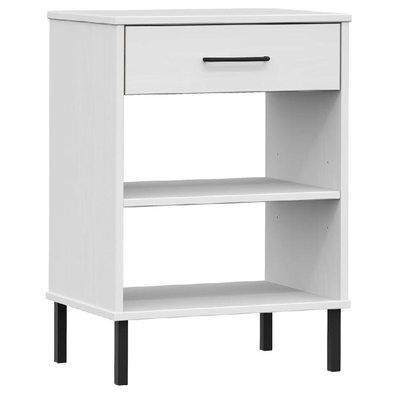 Armoire console avec pieds en métal Blanc Bois pin massif OSLO Modèle Atlas Élégance Plus - 351002_0