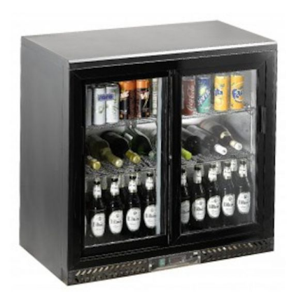 Arrière-bar réfrigéré 2 portes vitrées SARO SC250SD - 202 litres - froid ventilé - portes coulissantes_0