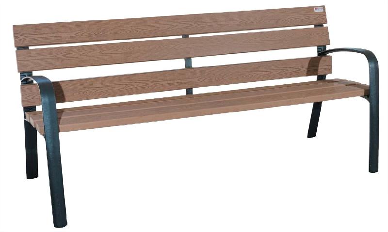 Banc public en bois recyclé - CDirect-Pro Banc Modo - 6 lames carrées, longueur 1,80 m_0