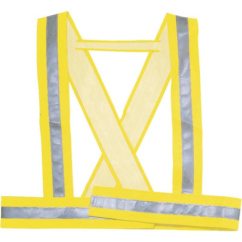 Baudrier de signalisation fluorescent en PU - Haute visibilité avec bandes rétro-réfléchissantes_0
