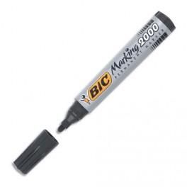 BIC MARQUEUR PERMANENT POINTE OGIVE CORPS PLASTIQUE ENCRE À BASE D'ALCOOL NOIRE 2000