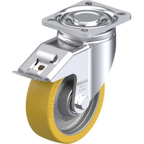 BLICKLE - ROULETTE PIVOTANTE À FREIN Ø 125MM BANDAGE POLYURÉTHANE PU 550KG - LH-GTH 125K-1-FI