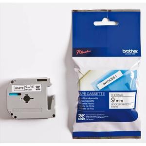 Brother ruban série M 9mm x 8m noir/blanc MK221BZ pour PT90 - Compatible rubans M 9 et 12 mm_0