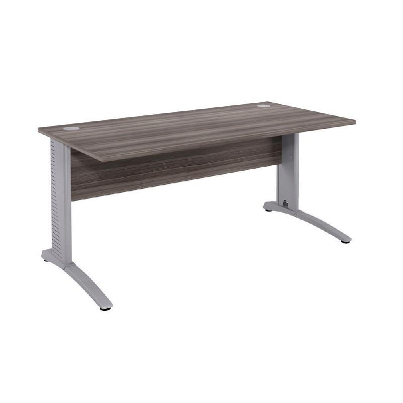 BUREAU DROIT BIOSPACE 2 - L. 140 X P. 80 CM - PLATEAU CEDRE - PIEDS L ALUMINIUM - EMBASE ALUMINIUM