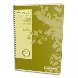 CALLIGRAPHE FOREVER CAHIER RELIURE INTÉGRALE 180 PAGES A4 PETIT CARREAUX -100% RECYCLÉ