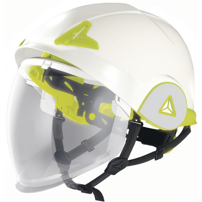 Casque de chantier double coque ABS avec visière escamotable intégrée - Onyx - Protection électrique et confort ajustable_0