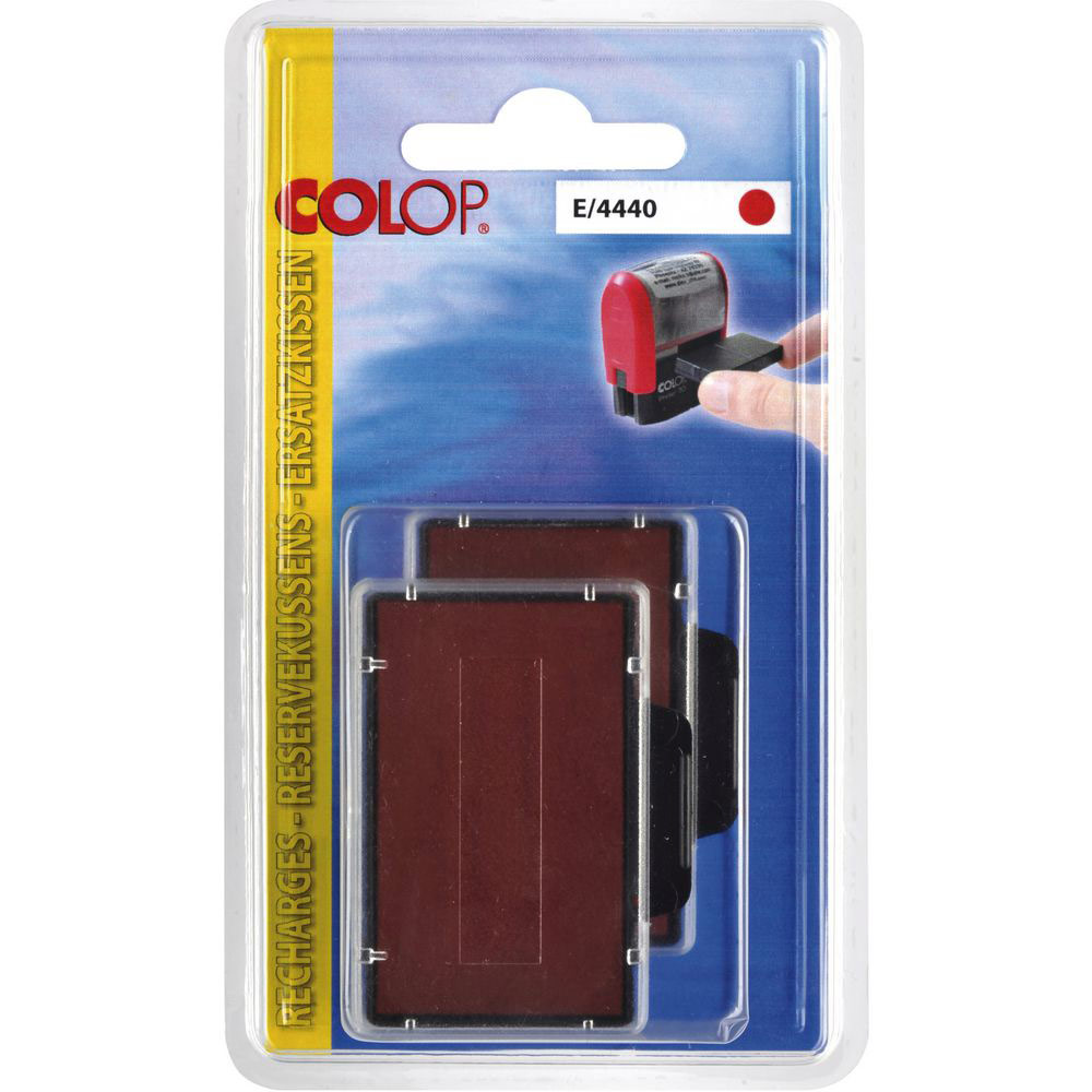 CASSETTE D'ENCRE COLOP E/4440 COMPATIBLE TRODAT 5203/ 5253/ 5440 - ROUGE - BLISTER 2 UNITES