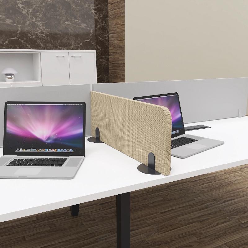 Cloisonnette acoustique MUT à poser sur le bureau. - Anthracite, Beige FI300, 50 x 58 cm_0