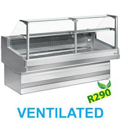 Comptoir vitrine réfrigéré à vitre droite 90° ventilé sans réserve eb25/a1-vv/r2_0