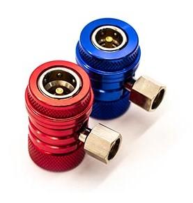 Coupleurs rapides pour automobile - 1 x rouge et 1 x bleu - M12x1.5 Fem. - Compatible R1234yF_0
