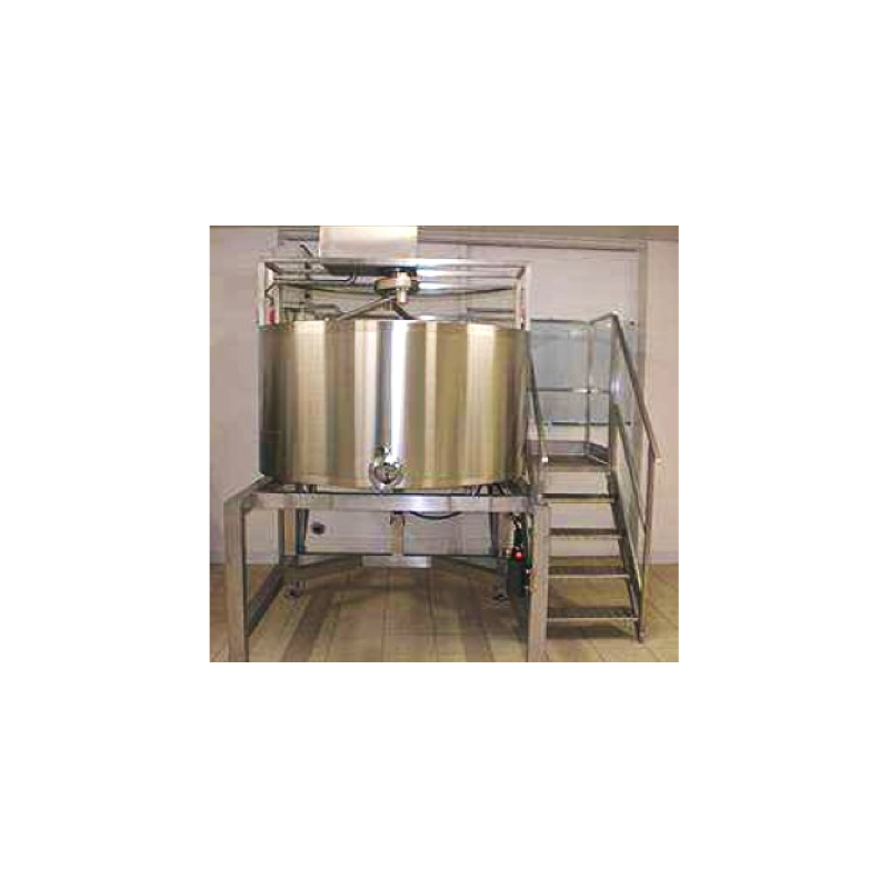 Cuve de fabrication de 1500L - idéale pour mozzarella, pâtes pressées et semi-cuites - avec décailleur planétaire et brasseur à contre-rotation_0