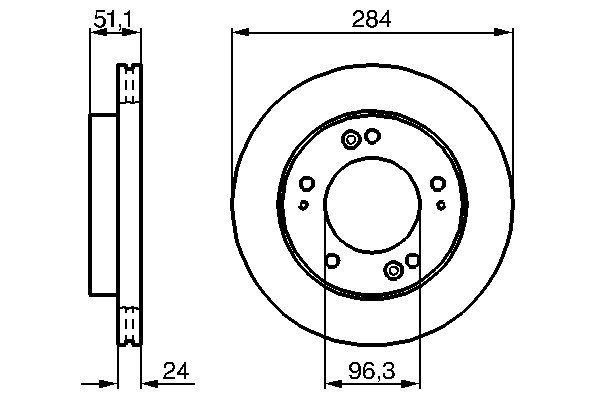 Disque de frein Bosch 0986479020 - ventilé de l'intérieur - boîte de 2 - côté avant - 5 trous_0