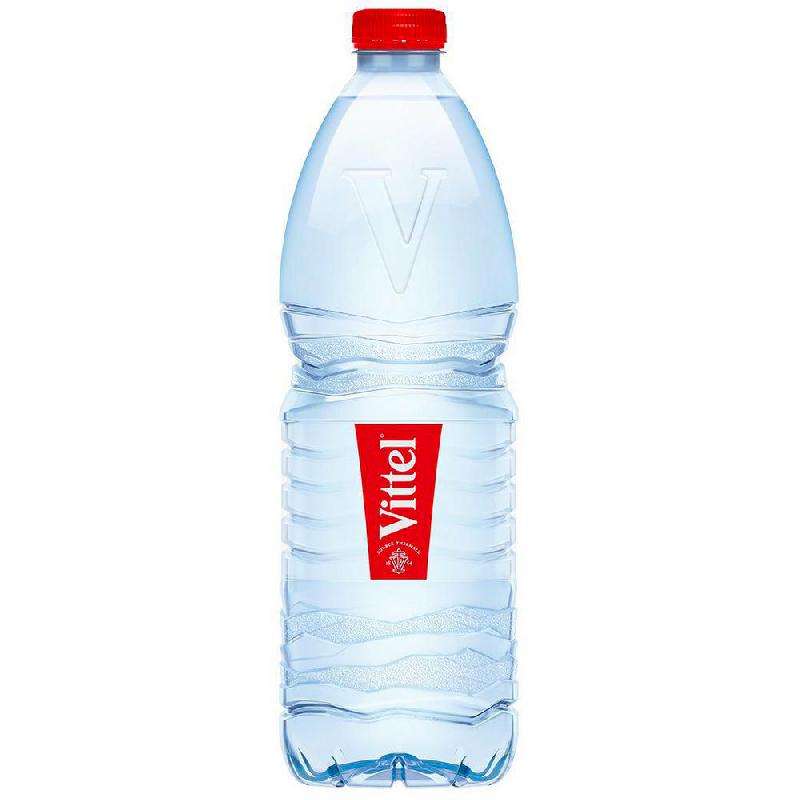 EAU MINERALE NATURELLE PLATE VITTEL - BOUTEILLE 1 L (PAQUET 15 BOUTEILLES)