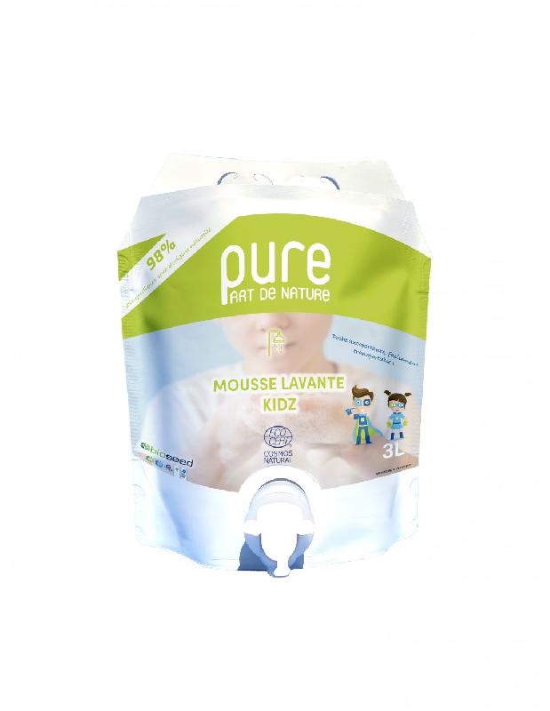 ECORECHARGE MOUSSE LAVANTE KIDZ NON PARFUMEE - ECOCERT - OBIOBAG 3L   MARQUE PURE PART DE NATURE_0