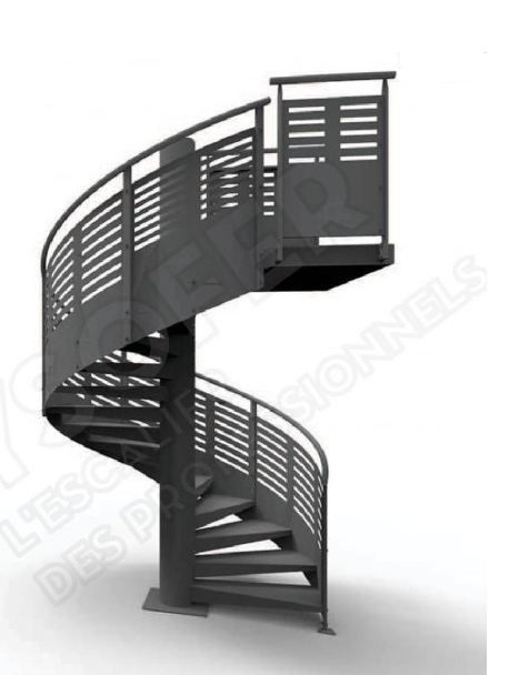 Escalier hélicoïdal YSOFER - modèle ysovoile - passage 1UP ou 2UP - finition galvanisation à chaud_0