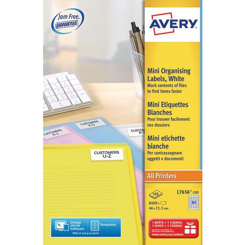 MINI ÉTIQUETTES BLANC 46 X 111 MM - AVERY