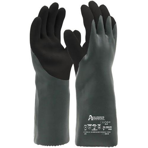 GANTS DE MANUTENTION NITRILE PROTECTIONS CHIMIQUES DOUBLE ENDUCTION - 10