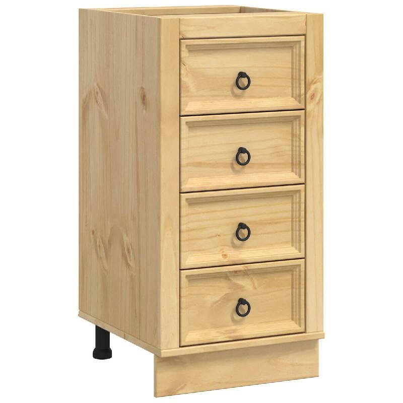 Helloshop26 - Armoire moderne rectangulaire avec tiroirs 40 x 46 x 81 cm rangement pratique en pin massif miel 02_0058895 - Bois massif 3000240837678_0