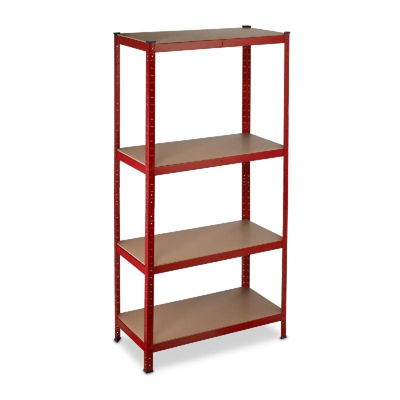 Helloshop26 - Étagère de rangement charge lourde 150 x 70 x 30 cm avec 4 niveaux réglables en acier rouge 13_0009725 - rouge Bois manufacturé 3000_0
