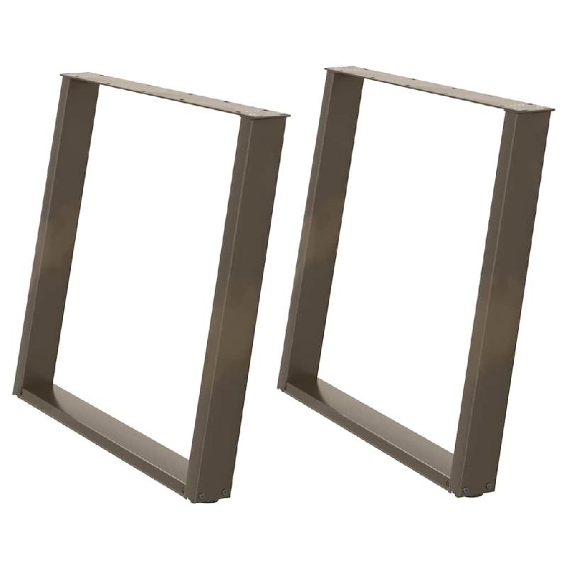 Helloshop26 - Lot de 2 pieds de table à manger en forme de U réglables 100 x 73 cm en acier thermolaqué naturel 02_0057087 - acier 3000239852583_0
