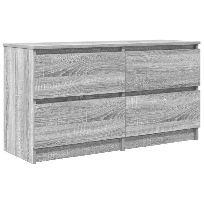 Helloshop26 - Meuble TV moderne avec rangement 100 x 35 x 54 cm en bois d'ingénierie sonoma gris 02_0051748 - gris Bois massif 3000237073966_0
