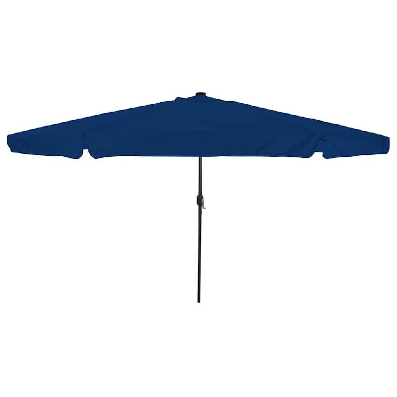 Helloshop26 - Parasol de jardin rond pliable 395 x 395 x 245 cm avec éclairage LED moderne en polyester azur 02_0058794 - acier 3000240778339_0