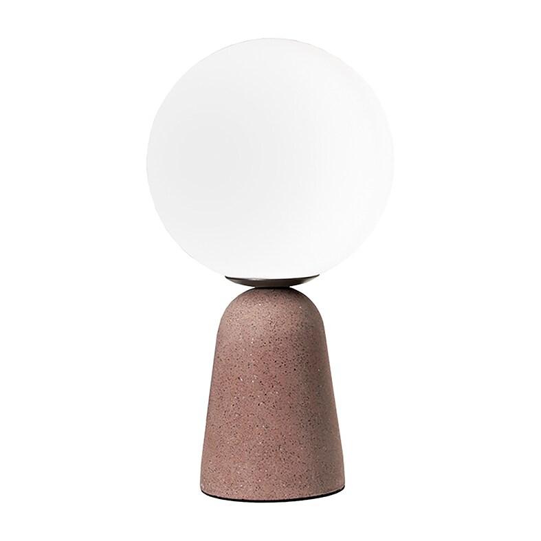 Kantan - Lampe De Table Et Applique En Béton Rouge Avec Sphère En Verre Soufflé Satiné, Douille E14 Ip20 - Rossini Illuminazione - rouge 8015421693566_0