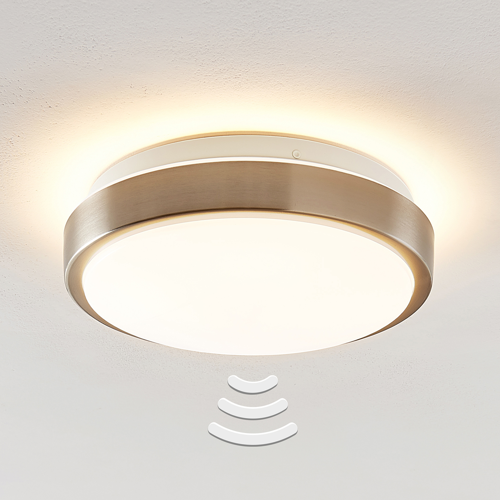 LINDBY CAMILLE PLAFONNIER LED CAPTEUR Ø26CM NICKEL