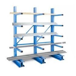 Lot de rayonnage cantilever semi-lourd simple face - 5 mètres - 4 niveaux - 2500mm de hauteur - Charge 500 kg/bras_0