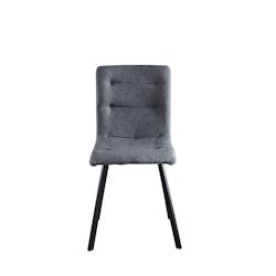Möbilia Lot de 2 chaises de salle à manger | Revêtement tissu | Pieds acier | L 55,5 x P 47 x H 84,5 cm | Gris clair-noir - gris textile 18020002_0