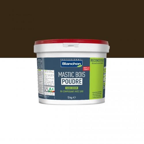 MASTIC BOIS POUDRE - BI-COMPOSANT AVEC EAU - SANS ODEUR - CHÊNE RUSTIQUE - 5KG BLANCHON