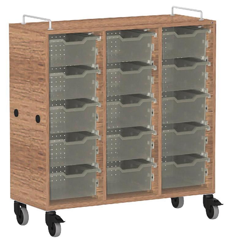 MEUBLE À BACS SHIFT+ LANDSCAPE MÉLA - NOYER - BLEU SAPHIR - MANUTAN COLLECTIVITÉS