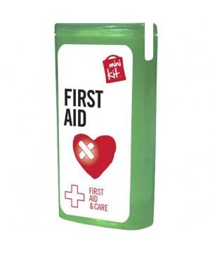 MINIKIT PREMIERS SECOURS - VERT - KITS DE PREMIERS SECOURS PUBLICITAIRES