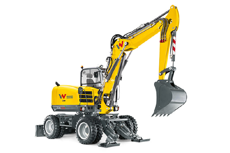 Pelle sur pneus Wacker Neuson EW100 - 55 kW - Profondeur de fouille 4,244 mm - Poids 9,685 à 11,036 kg_0