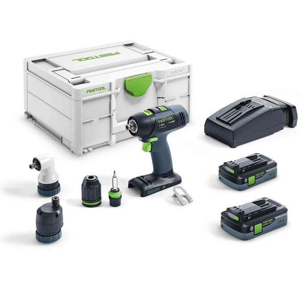 PERCEUSE-VISSEUSE FESTOOL T 18+3 HPC 4,0 I-SET 2 BATTERIES 4,0AH ET ACCESSOIRES