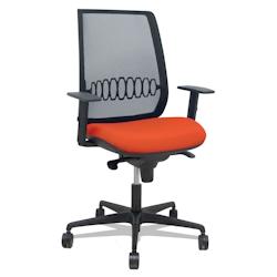 Piqueras y Crespo Silla Alares sincro malla negra bali naranja oscuro brazo regulable - orange multi-matériau 397SM840B305B10B68R65_0