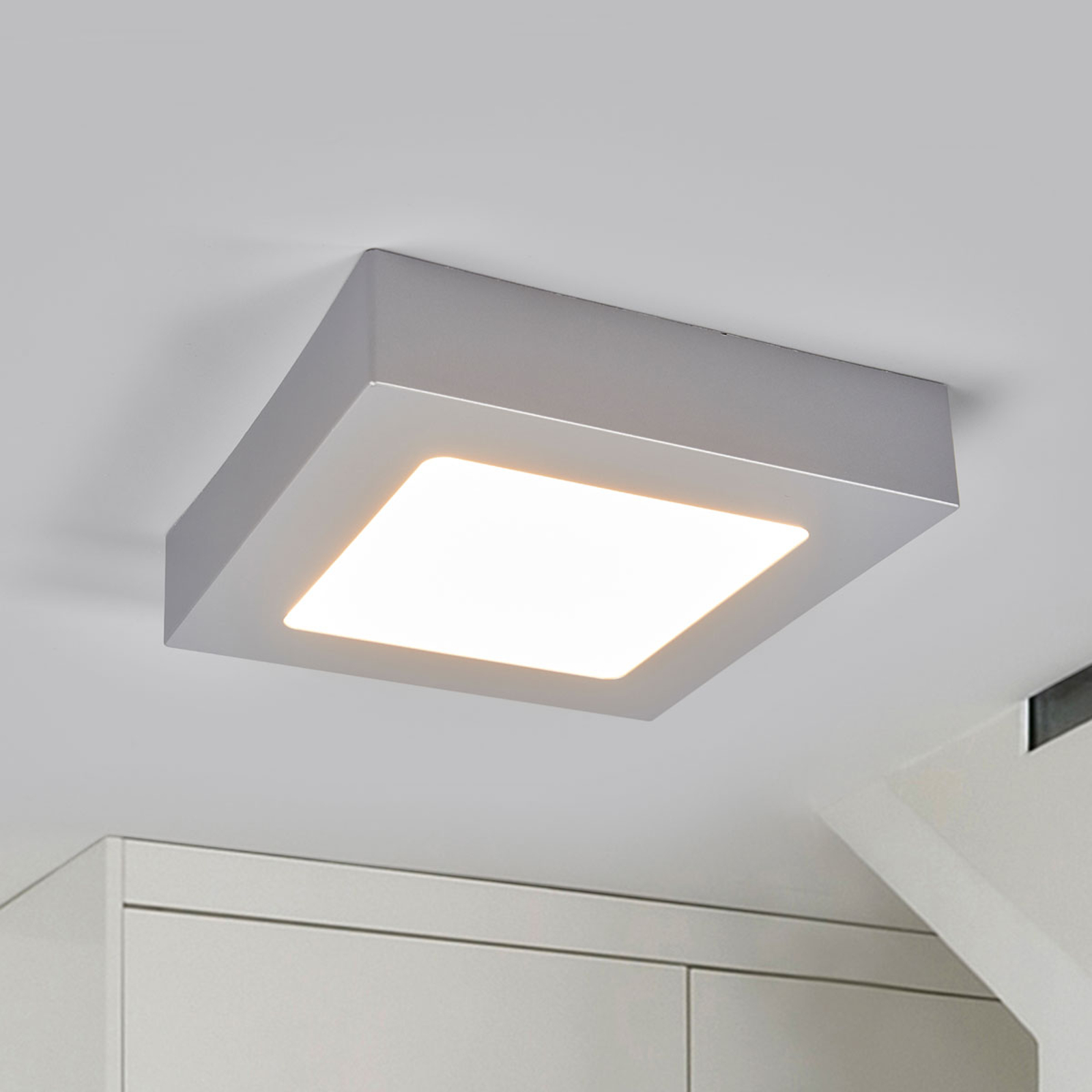 ARCCHIO PLAFONNIER LED MARLO ARGENTÉ 3000K ANGULAIRE 18 CM