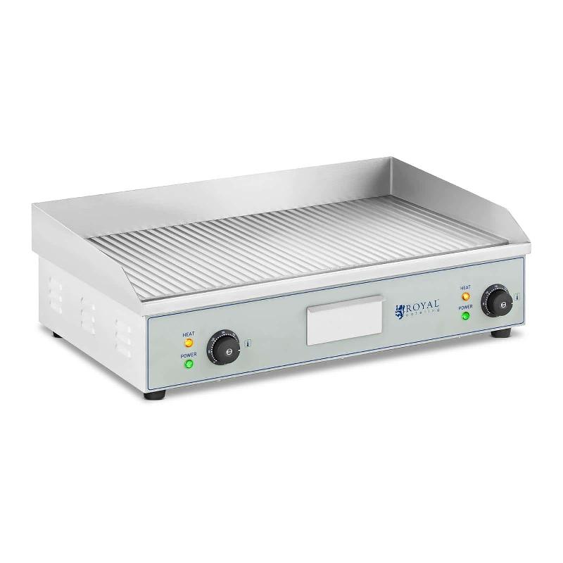 Plancha électrique professionnelle de table rainurée - Plaque 400 x 730 mm - 2 x 2 200 W - Température 50-300°C - Plaque en fer_0