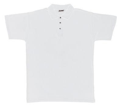 Polo à manches courtes 100% coton blanc, taille XL_0